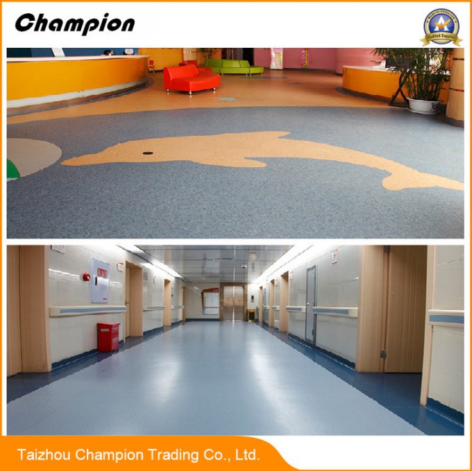 Topflor Cheap Good Quality Commercial PVC Vinyl Industrial Flooring, Office Library Usage Commercial Image1