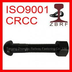 Carbon Steel Oval Neck Track Bolt Rail Fish Bolt for Railroad Turnouts