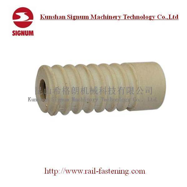 Glass Fibered PA66 and HDPE Plastic Rail Screw Dowel for Track Spike Image1