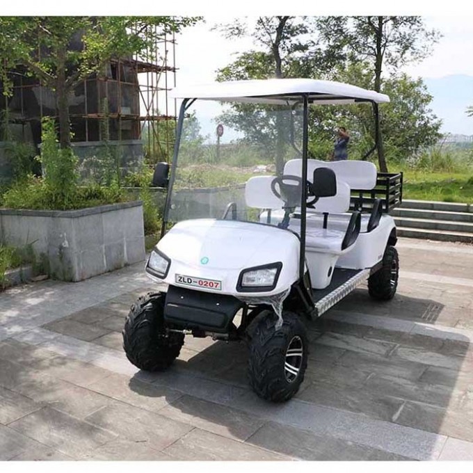 4 Passenger Electric Hunting Golf Cart with Basket Image1