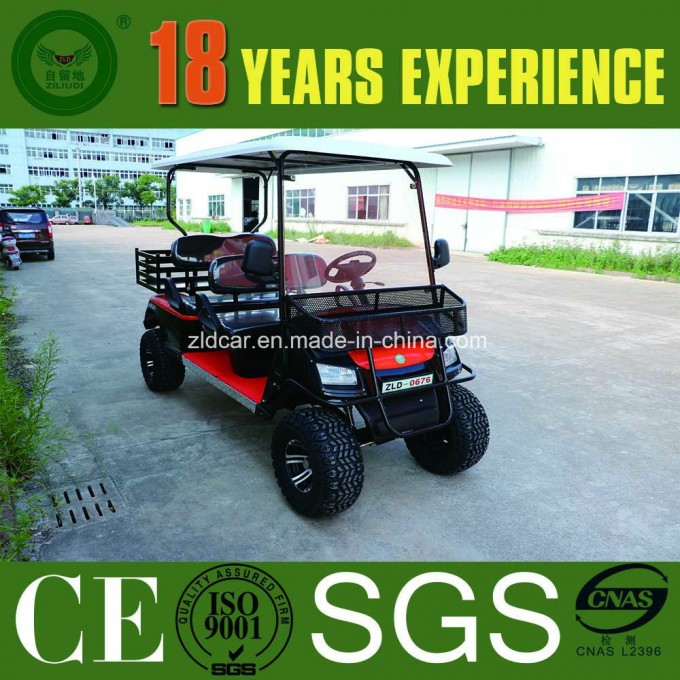 4 Passenger Ce Approved Electric Hunting Golf Cart Rear Back Folding Seats Image1