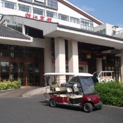 Red 6 Seats Electric Golf Sightseeing Cart (LT-A4+2)