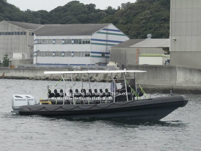 Aqualand 30feet 9m 16persons Fiberglass Rigid Inflatable Passenger /Rib Motor Boat/Rescue/Patrol/Div Image1