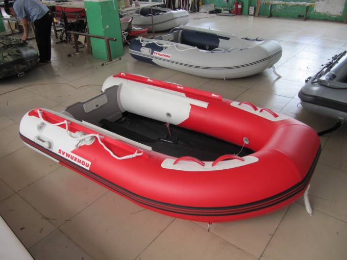 Glass Fiber Rib Inflatable Rubber Motor Boat with Outboard Engine Image1