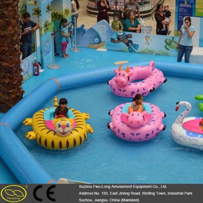 Coin Operated Battery Powered Inflatable Electric Bumper Boat for Kid Image1