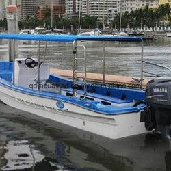Aqualand 26.5feet 8m Fiberglass Work Boat Panga Fishing Motor Boat Water Taxi Passenger Ferry Boat (