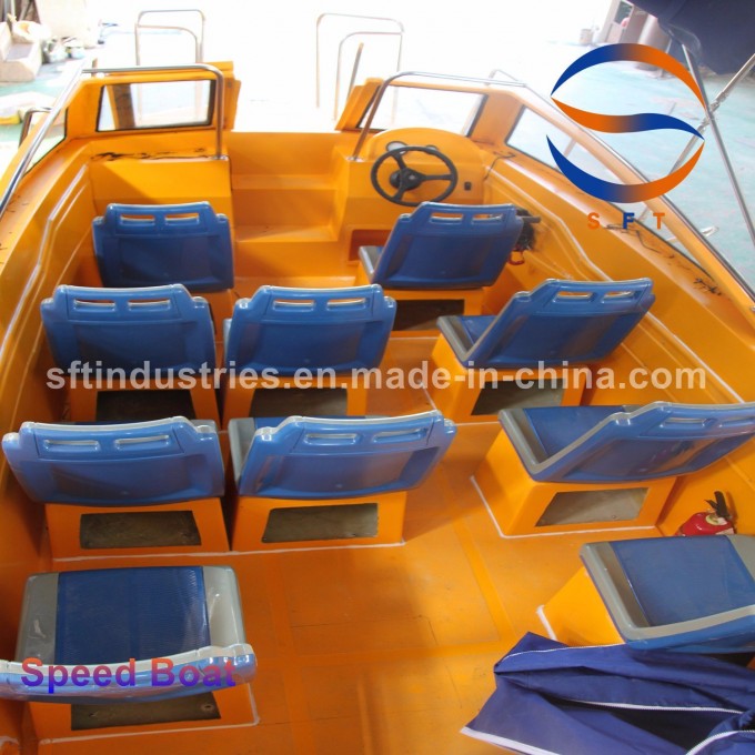6.5m Length FRP Fiberglass Speed Fishing Boat with Outboard Engine Image1