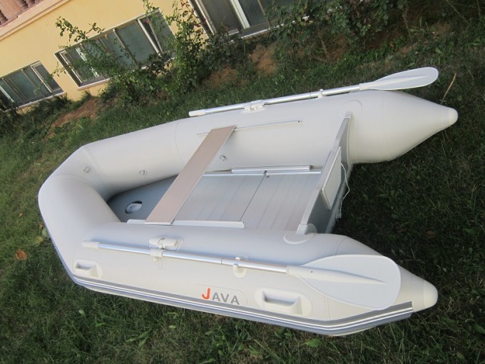 Small Inflatable Fishing Boat with Full Set Oars and Pump Image1