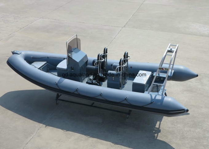 China Aqualand 21feet 6.4m Rigid Inflatable Motor Boat/Diving/Rescue/Patrol/Fishing/Rib Boat (RIB640 Image1