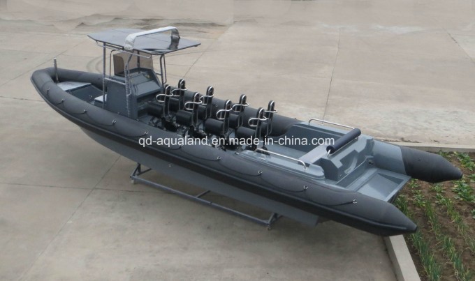 China Aqualand 36feet 11m Fiberglass Rigid Inflatable Motor Boat/Rib Military Patrol Boat/Rescue Div Image1