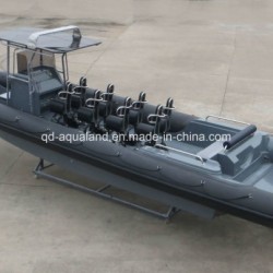 China Aqualand 36feet 11m Fiberglass Rigid Inflatable Motor Boat/Rib Military Patrol Boat/Rescue Div