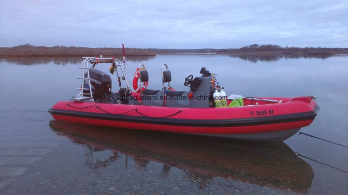 Aqualand 19feet 5.8m Fiberglass Rib Boat/Rigidinflatable Motor Boat/Rescue/Patrol (rib580t) Image1