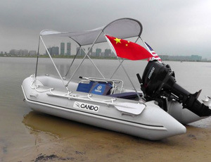 Small Rib Inflatable Boat with Console and Engine Image1