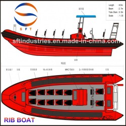 9.5m FRP/Hypalon/PVC China Fishing Fast Speed Boat