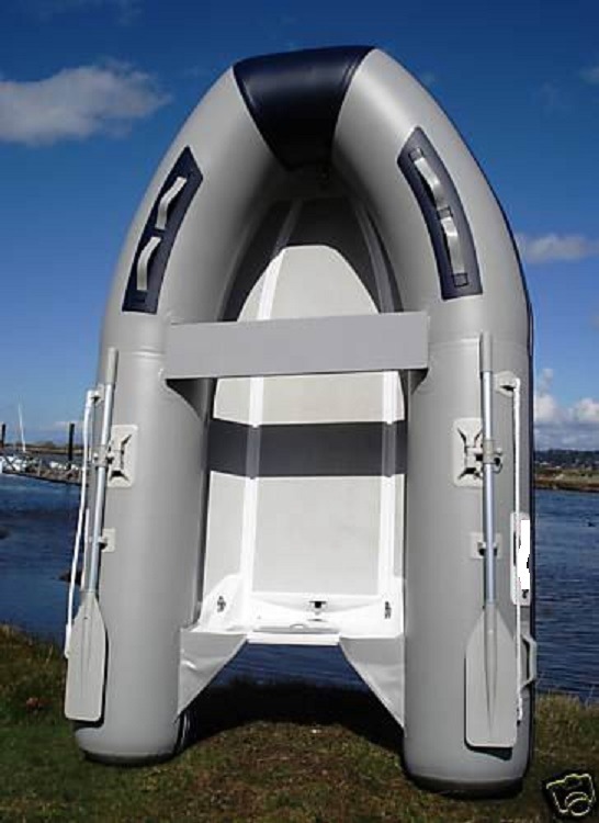 2.7m Light Gray Rigid Hull Fiberglass Inflatable Boat Image1