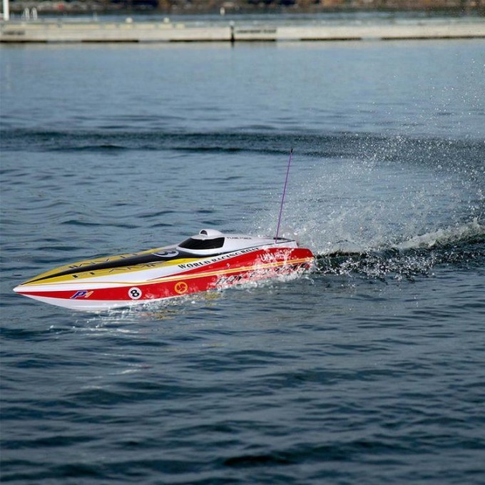 225bl057ap-Original Flame Racing Boat 1300bp 60km-H High Speed Electric Fiberglass RC Boat with Fs-G Image1