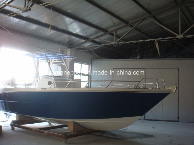8.5m Fiberglass Motor Boat with Teak Floor Image1