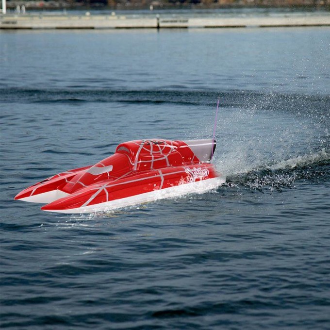 225bl036dp-Original Super Yacht 1200bp (Red Spider) 60km-H High Speed Electric Fiberglass RC Boat wi Image1