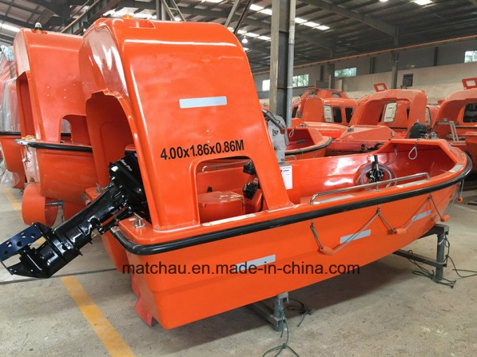 8 Persons Capacity 4.0m GRP Rescue Boat with Outboard Engine for Sale Image1