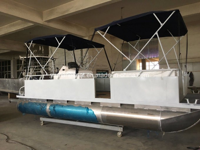 20FT Aluminum Catamaran Pontoon Boat with Motor Image1