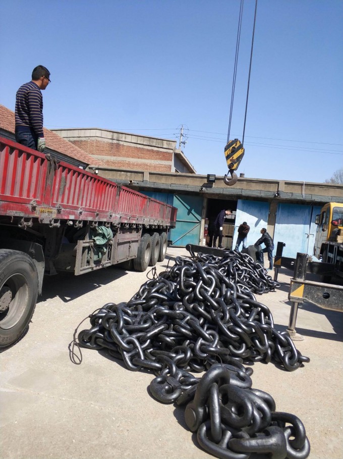 87mm Black Painted Anchor Chain Marine Ship Use Image1