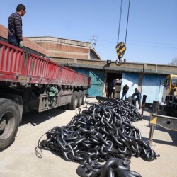 87mm Black Painted Anchor Chain Marine Ship Use