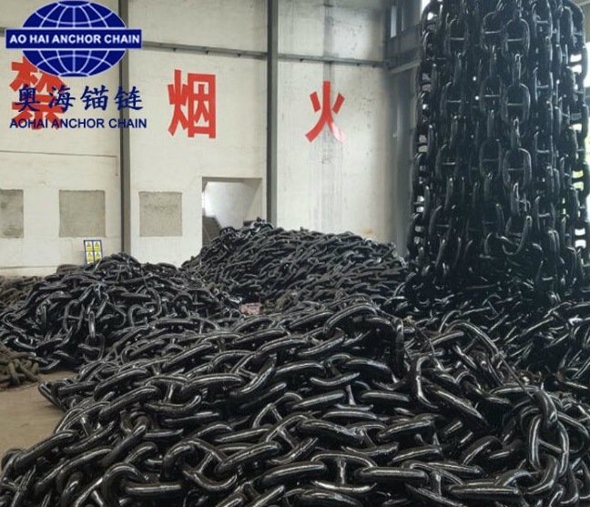 Black Painted Aohai Certificate Approved High Quality Factory Anchor Chain Marine Image1