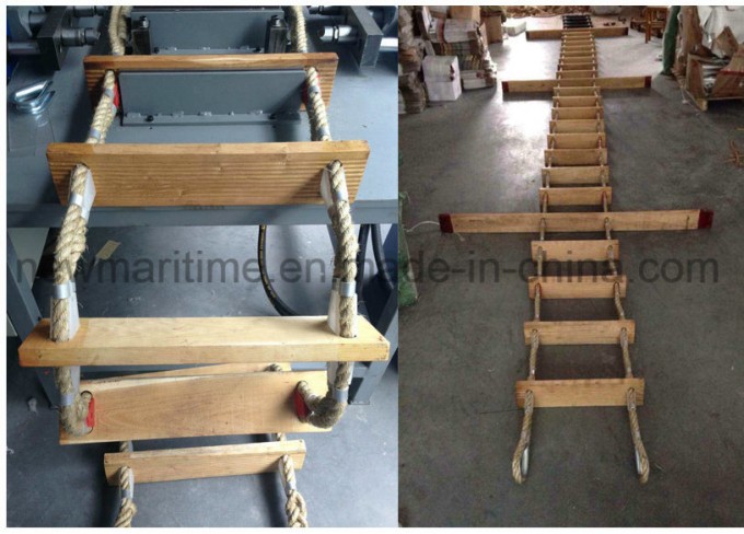 Marine Rescue Wooden Pilot Ladder with Nylon Rope Image1