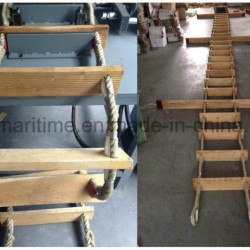 Marine Rescue Wooden Pilot Ladder with Nylon Rope