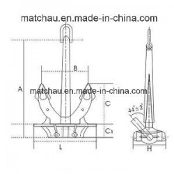 Marine Japan Stockless Anchor with Ship Anchor Weight