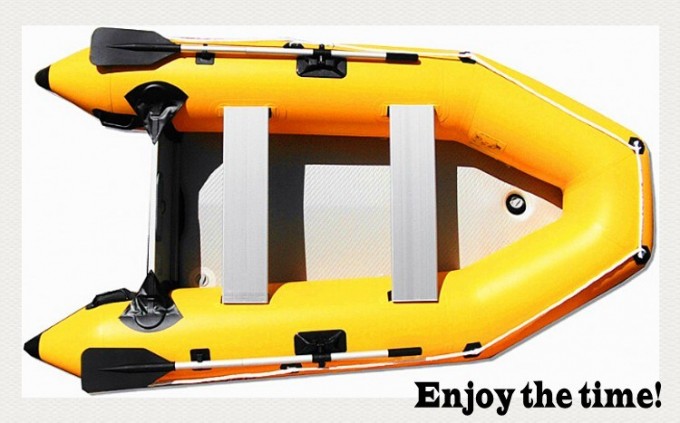 Yellow 0.9mm PVC Versatile Inflatable Boat for Fishing and Recreation Image1