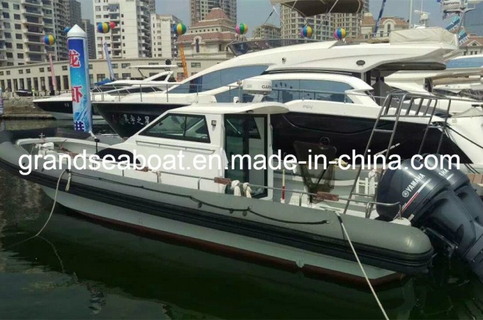 32FT Panga Fiberglass Fishing Boat with Inflatable Tube Image1