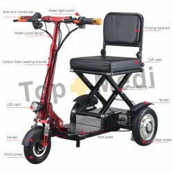 New Medical Strong Power Carbon Fiber Folding Tricycle Electric Mobility Scooter for Elderly