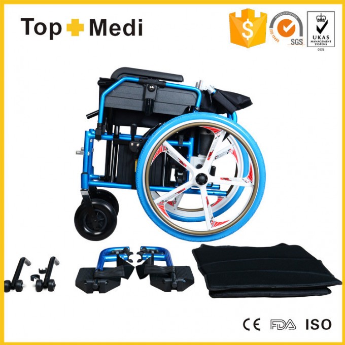 Topmedi Medical Equipment Aluminum Foldable Power Electric Wheelchair China Factory Image1