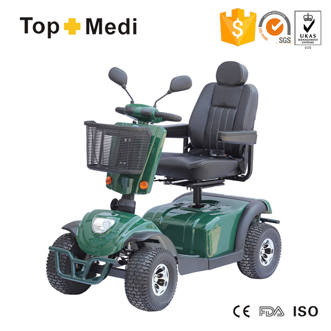 Topmedi off Road Handicapped Electric Mobility Scooter with Plywood Basket Image1