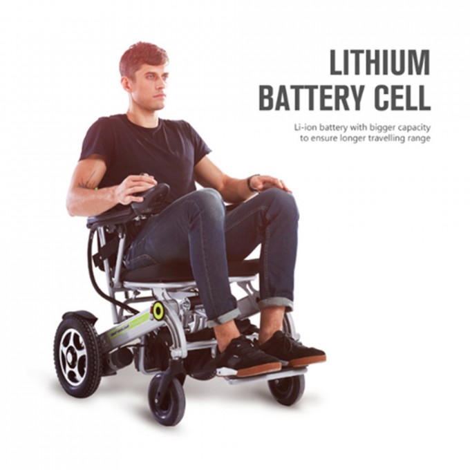 24V 200W Power Lightweight Foldable Motorized Wheelchair for Disabled People Image1