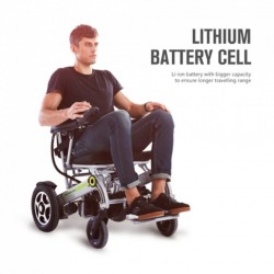 24V 200W Power Lightweight Foldable Motorized Wheelchair for Disabled People