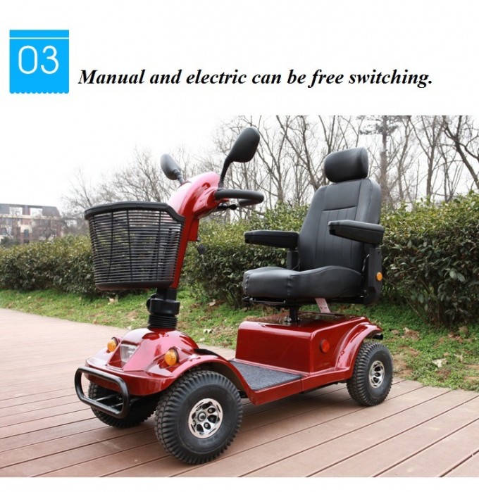 Fully Adjustable Hand Controls Auto-Braking Electric Lithium Battery Mobility Scooter Image1
