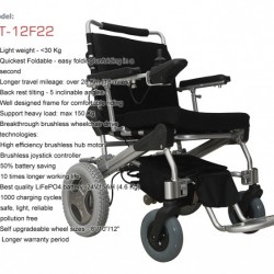 8′′ 10′′ 12′′ Light Weight Folding Power Electric Wheelchair wit