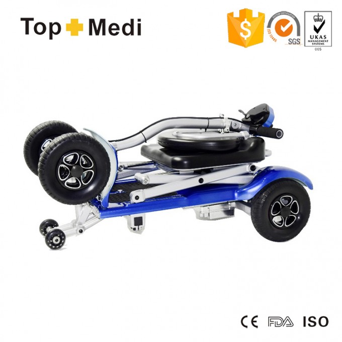 Fashion One-Button Folding Handicapped Electric Wheelchair for Disabled People Image1