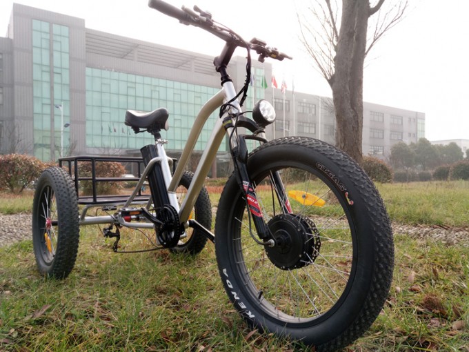 48V 500W Fat Tire Tricycle, Electric Tricycle Lithium Battery Bafun LCD Display Image1