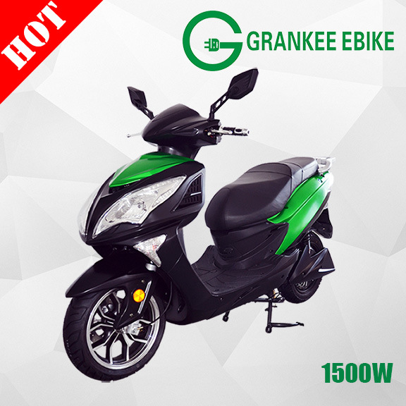 1500W Green Scooter Electric Motor Scooter Electricity Powered Moped Image1