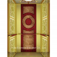 Vvvf Titanium Gold Mirror Home Elevator