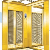 Passenger Elevator with Golden Mirror Etching Stainless Steel