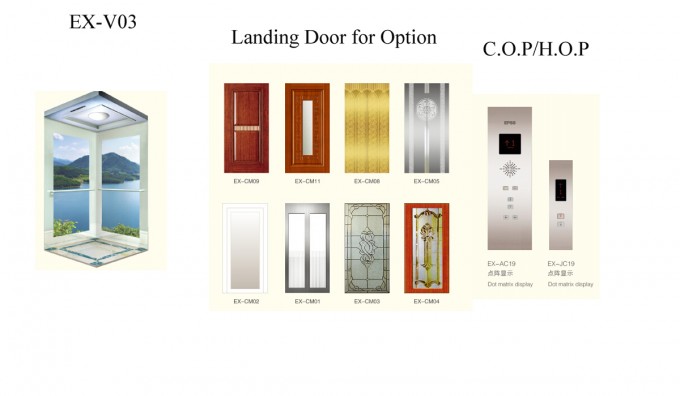Full Glass Sightseeing Type Home Elevator Image1