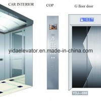 Passenger Elevator with Mirror Etching Stainless Steel Car Cabin
