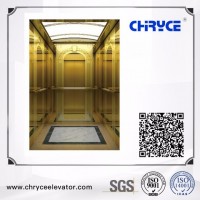 Golden Mirror Etching Passenger Lift