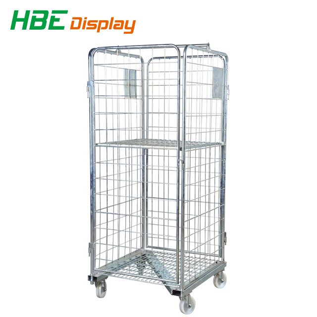 Best Quality Nestable Zinc Roll Cage Cart with Wheels Image1