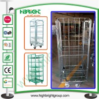 Wire Mesh Security Laundry Trolley Cart with Middle Panel