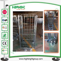 Zinc Plated Warehouse Foldable Roll Storage Container